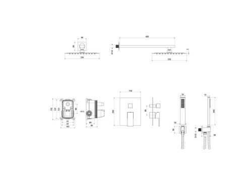 Душевая система Aquatek ЛИБРА AQ1672MB встраиваемая в стену цвет черный - фото 3