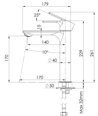 Смеситель Remer Energy EY10ACC на раковину хром