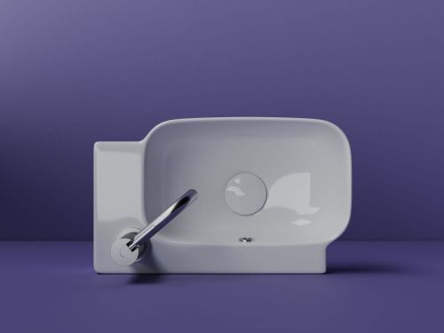 Раковина из сантехнического фарфора Ceramica Nova ELEMENT CN6074L 40х20 подвесная цвет белый 1 отверстие под смеситель - фото 4