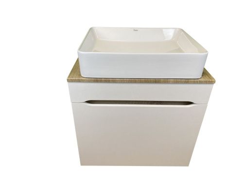 Тумба с раковиной Sintesi STL.W7018_SIN-LVB-APP-407 60х60 подвесная цвет белый - фото 4