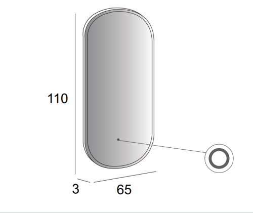 Зеркало с подсветкой Cezares 45096 70х110 подвесное - фото 3