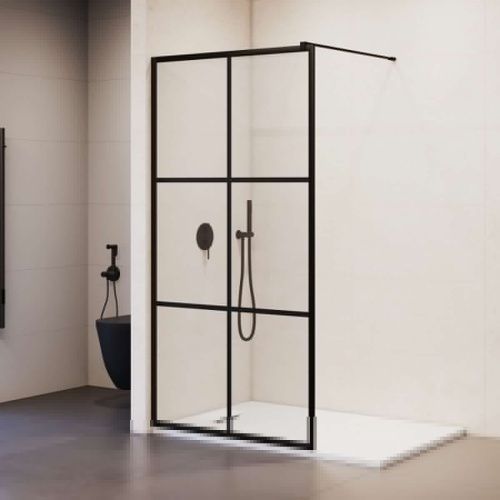 Душевая перегородка RGW Walk In 32101110-84 100х200 стекло с рисунком профиль черный - фото 2