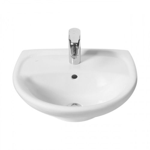 Раковина из сантехнического фарфора Jika Lyra 8142700001049 50х40 подвесная цвет белый 1 отверстие под смеситель - фото 3