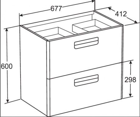 Тумба под раковину Roca The Gap Original ZRU9302733 70х40 подвесная цвет белый