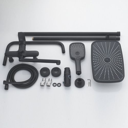 Душевая стойка Raffine F3685H настенная цвет черный - фото 4