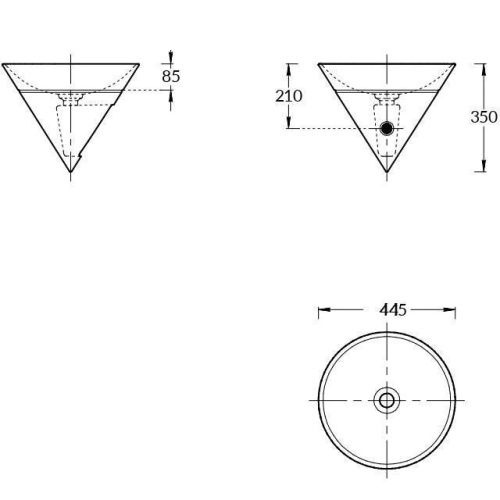 Раковина керамическая Kerama Marazzi CONO CO.wbi.44 40х40 встраиваемая цвет белый без отверстий под смеситель - фото 2