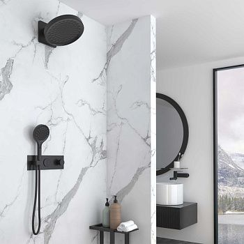 Душевая система Vincea VSFW-422TI3MB встраиваемая в стену цвет черный с термостатом