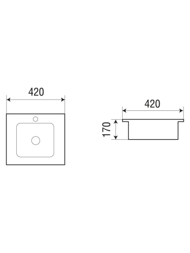 Раковина из сантехнического фаянса WeltWasser WW SK 10000004607 40 см встраиваемая цвет белый 1 отверстие под смеситель - фото 2