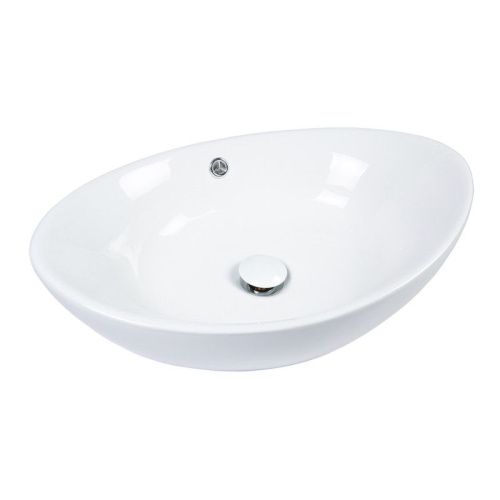 Раковина из сантехнического фарфора Bond Oval S55-590 60х40 накладная цвет белый без отверстий под смеситель - фото 4