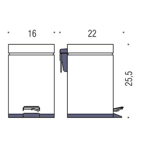 Ведро мусорное Colombo Black&White B9210.CR - фото 2