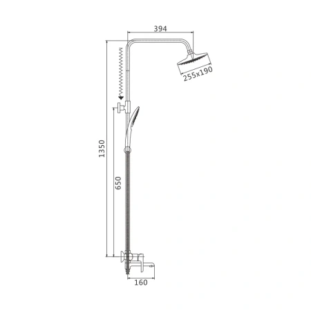 Душевая стойка Shevanik S6036F настенная цвет белый