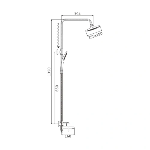 Душевая стойка Shevanik S6036F настенная цвет белый - фото 3