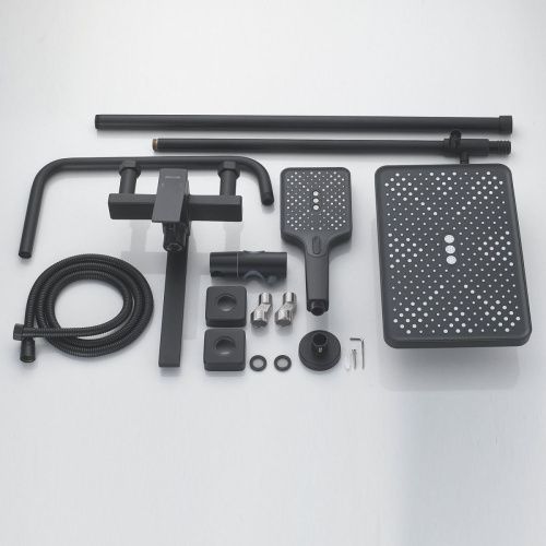 Душевая стойка Shevanik S6136H настенная цвет черный - фото 4