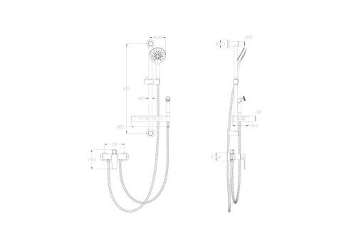 Душевой гарнитур со смесителем Wonzon & Woghand WW-A31003-BG настенный золото - фото 2
