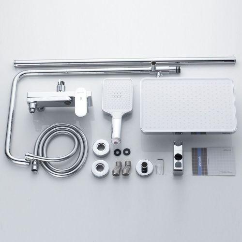 Душевая стойка Shevanik S4536 настенная цвет хром - фото 4