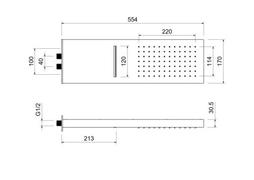 Верхний душ Aquatek AQ2085CR 15х55 хром - фото 4