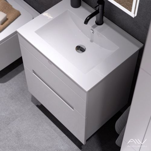 Тумба с раковиной Alavann Rita ALV0988000 60х50 подвесная цвет белый - фото 3
