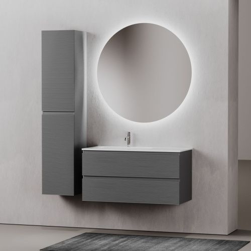 Тумба под раковину Sancos FOLK FL100LGS 100х40 подвесная цвет серый - фото 3