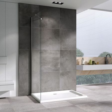 Боковая стенка Abber Zart S81 80х195 стекло прозрачное профиль хром