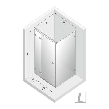 Душевой уголок New Trendy AVEXA Gold EXK-1762 120х100 стекло прозрачное профиль золото без поддона