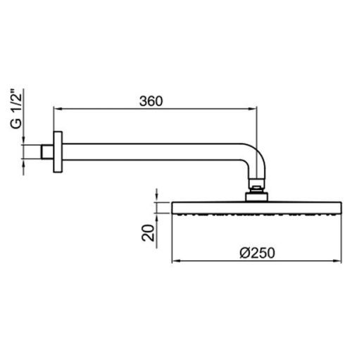 Верхний душ Webert Comfort AC0398560METAL черный - фото 3