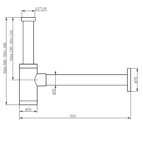 Сифон для раковины Damixa Option 210800300 черный - фото 4