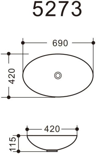Раковина керамическая Art&Max AM5273-W 70х40 накладная цвет белый - фото 4