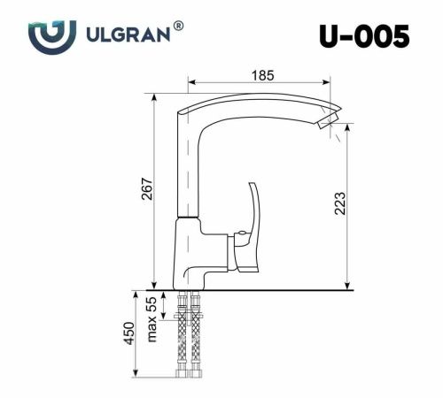 Смеситель для кухни Ulgran Classic U-005-345 на мойку коричневый - фото 2