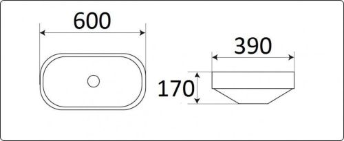 Раковина из сантехнического фаянса CeramaLux 5006C 60х40 встраиваемая цвет белый без отверстий под смеситель - фото 2