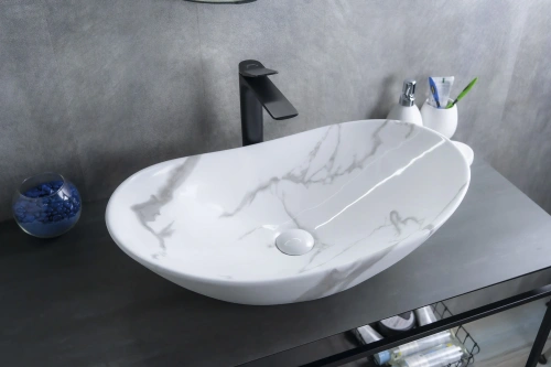 Раковина керамическая Gid Lago 54478 60х40 накладная цвет многоцветный без отверстий под смеситель - фото 4