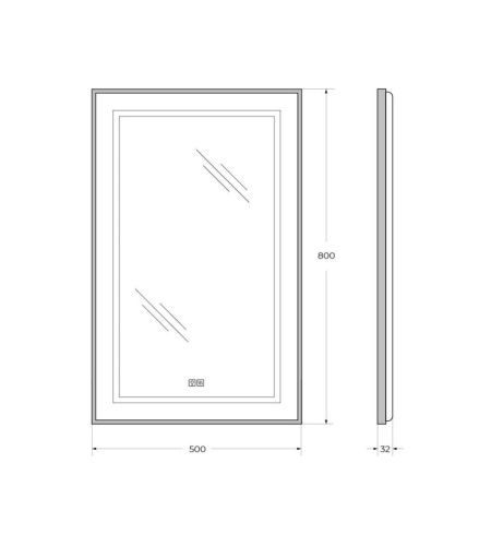 Зеркало с подсветкой BelBagno Kraft SPC-KRAFT-500-800-LED-TCH-WARM-NERO 50х80 подвесное - фото 5