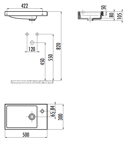 Раковина из сантехнического фарфора Creavit Elmas TP026-00CB00E-0000 50х30 накладная цвет белый - фото 2