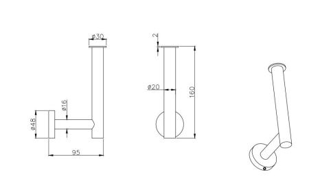 Бумагодержатель Aquatek ВЕГА AQ4007MB