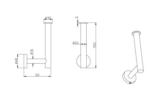 Бумагодержатель Aquatek ВЕГА AQ4007MB - фото 2