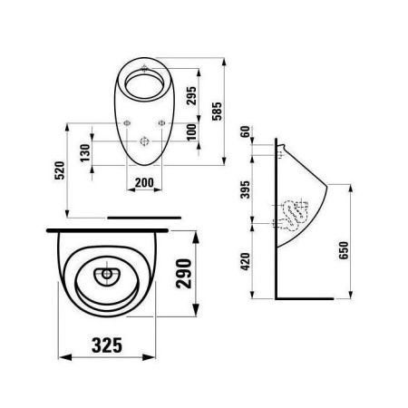 Крышка для писсуара Laufen Alessi One 8.9497.1.000.000.1