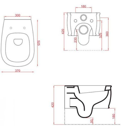 Чаша унитаза подвесная Artceram AZULEY AZV001 03 00 цвет черный без сиденья смыв торнадо - фото 2