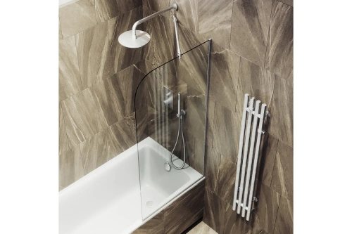 Душевая шторка на ванну Maybah Glass MGV-154-4у 75х140 стекло прозрачное профиль хром ориентация универсальная - фото 4