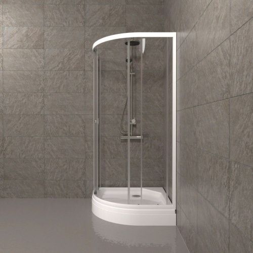 Душевой уголок Тритон Ультра Щ0000061784 80х80 стекло прозрачное профиль белый с поддоном - фото 4