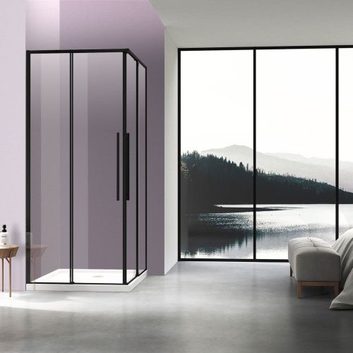 Душевой уголок Vincea Slim-N VSS-4SN9010CLB 100х90 стекло прозрачное профиль черный без поддона