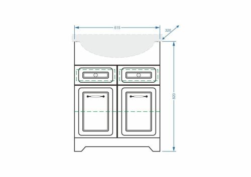 Тумба под раковину Stella Polar Кармела ольха SP-00000173 60х30 напольная цвет белый - фото 2