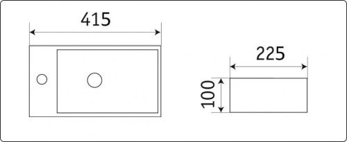 Раковина из сантехнического фаянса CeramaLux D1043 40х20 подвесная цвет белый 1 отверстие под смеситель - фото 2
