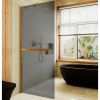 Душевая перегородка Maybah Glass MGD-736-3ш 90х195 стекло тонированное профиль золото