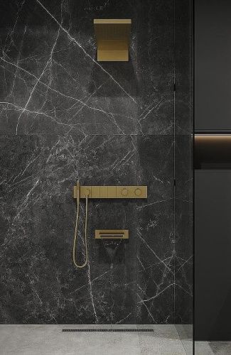 Душевая система Boheme Zodiac 133-2-G встраиваемая в стену цвет золото с термостатом - фото 2