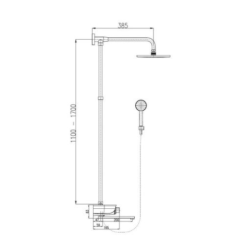 Душевая стойка RavSlezak Murray MU253.5/5SB настенная цвет хром - фото 2