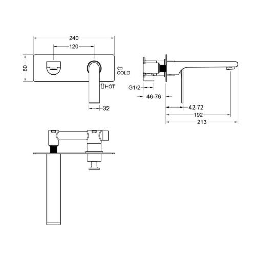 Смеситель для раковины Timo Anni 2771/03SM встраиваемый в стену черный - фото 2