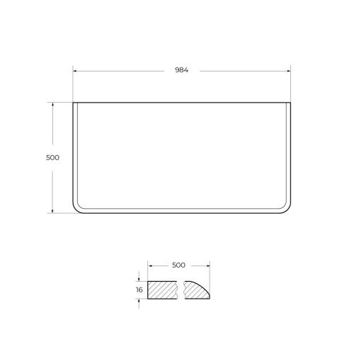 Столешница Cezares IDRA 55835 100х50 накладная - фото 2