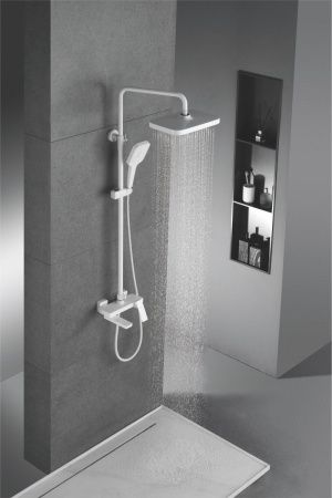 Душевая стойка Rose R1836C настенная цвет белый