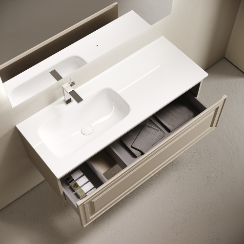 Тумба под раковину Sancos Very VR120LCE 120х40 подвесная цвет бежевый - фото 5