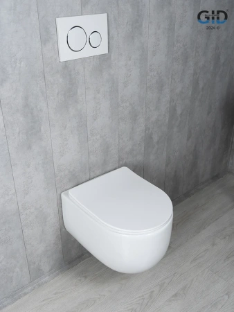 Унитаз подвесной Gid Tornado 62262Y белый с сиденьем микролифт безободковый смыв торнадо