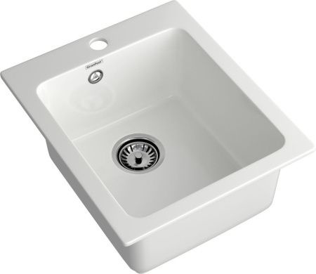 Кухонная мойка Granfest Praktik P-505 иней 45х50 цвет белый поверхность матовая